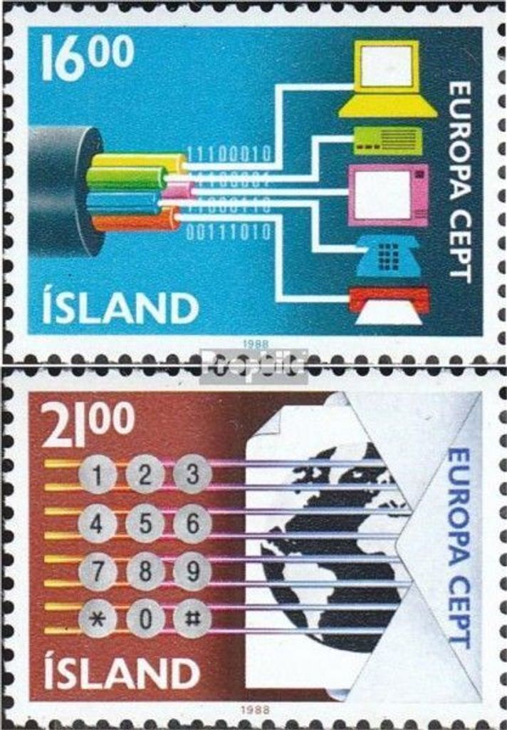 Briefmarken Island 1988 Mi 682-683 (kompl.Ausg.) postfrisch Transportmittel