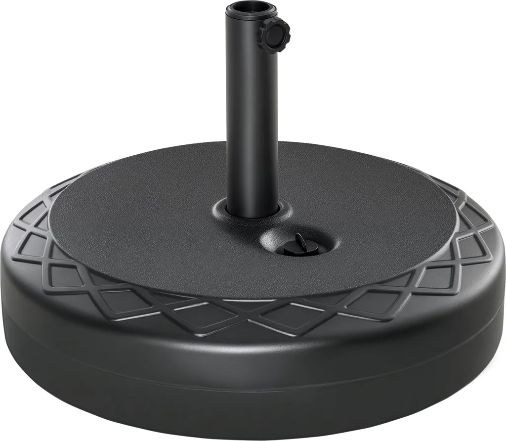 Socle de parasol à remplir 40kg en PEHD noir pour terrasse et jardin 55cm