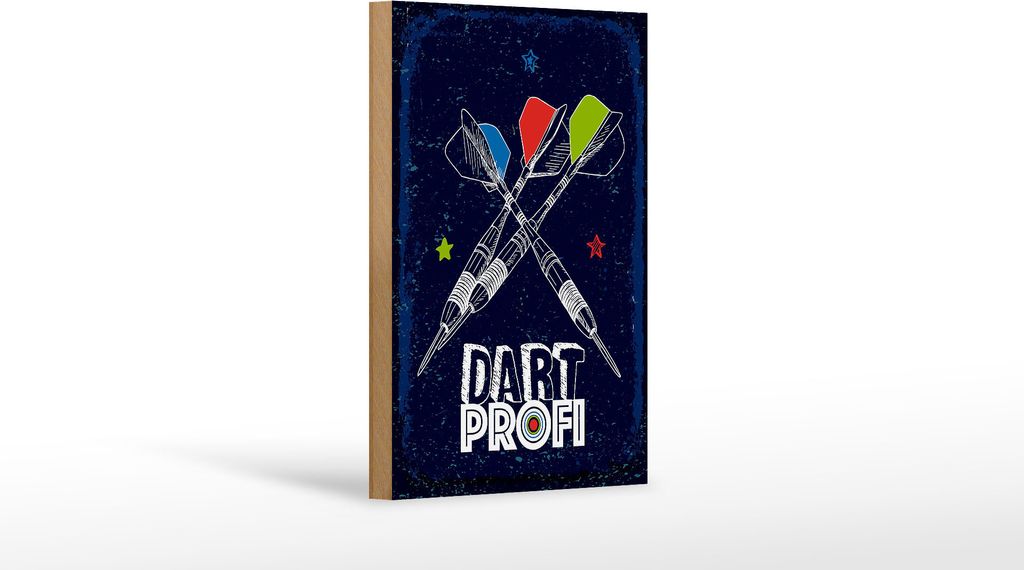 Holzschild Dart Profi Dartpfeile, 18 x 12 cm, Holzschilder Spruch Sport Hobby