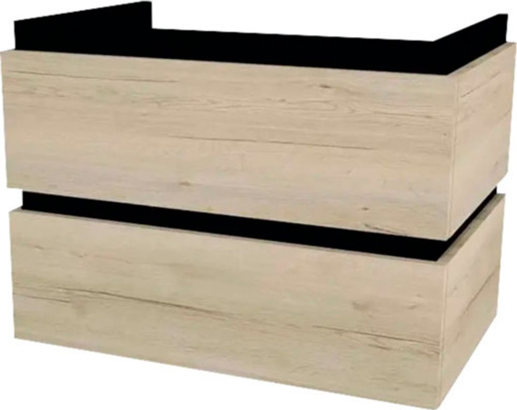 Waschtischunterschrank mit 2 Schubladen Devo Viva 2.0 BxHxT 69x51x44 cm oak halifax white