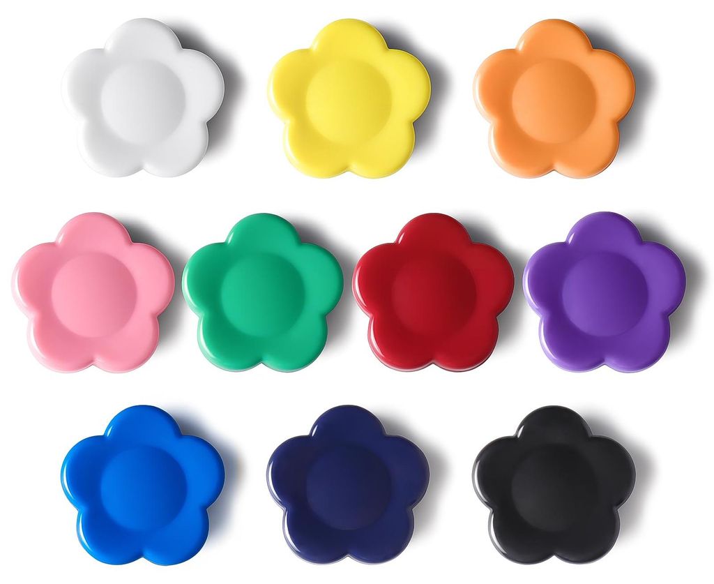 10 starke Magnete für Tafeln & Kühlschränke – Sonnenblumenmagnete in 10 Farben | Mini-Dekomagnete für Whiteboards, Pinnwände, Schulen, Fotos...