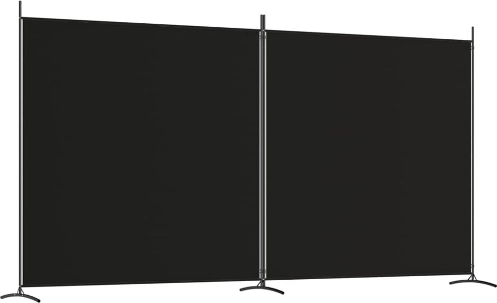 Parawan 2-Panelowy, Czarny, 348 X 180 Cm, Tkanina Lumarko! Zdjęcie produktu 