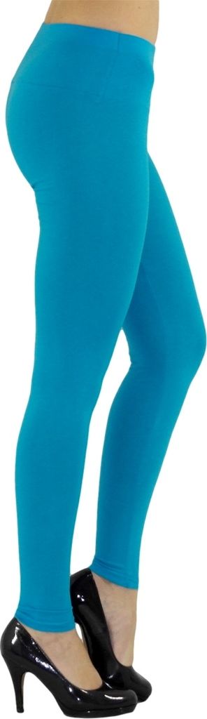 Damen Leggings Leggins lang hoher Bund hellblau XXL