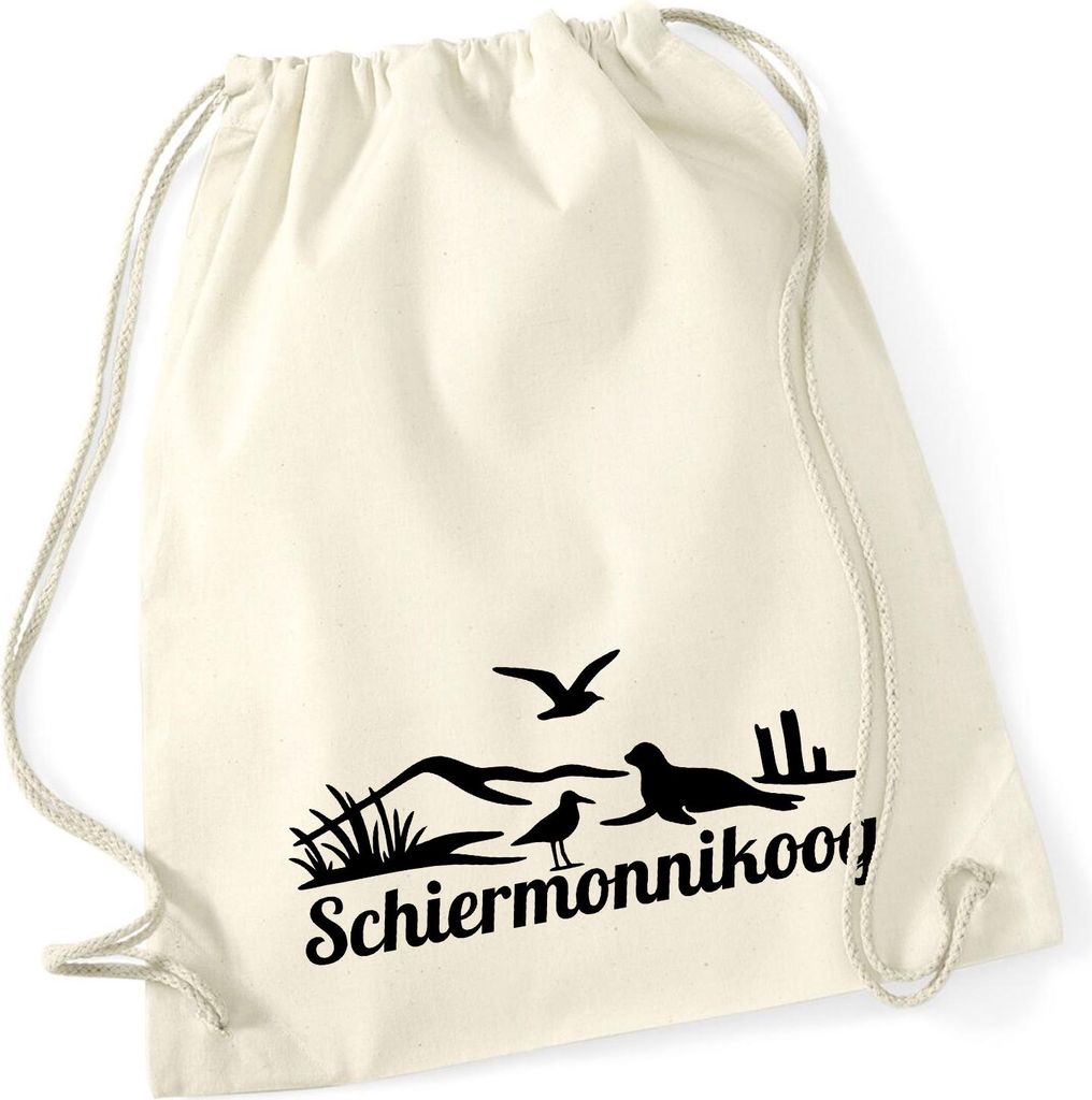 Huuraa Turnbeutel Schiermonnikoog Niederlande 12 Liter Natural Baumwolle Rucksack Geschenkidee