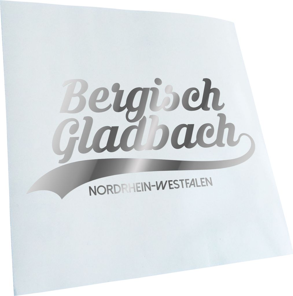 Kiwistar - Autoaufkleber - Bergisch Gladbach - Chrom - 40x19cm - Aufkleber für Auto, Laptop, Fahrrad, LKW, Motorrad mehrfarbig JDM Decal Racing