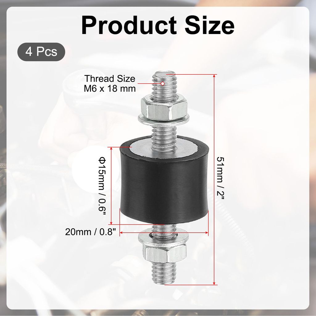4 Stš¹ck M6 Gummipuffer Sto?d?mpfer, 15 x 20mm VV Sto?d?mpfer mit Schrauben, Schwingungsd?mpfer Anti Vibration, Gummi Isolator Halterungen Fš¹r...