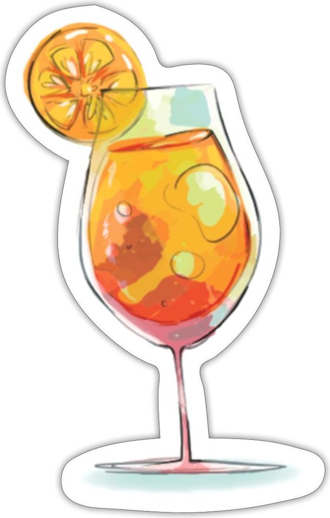 Spreadshirt Sommerlicher Aperol Cocktail Sticker Aufkleber, 10 x 10 cm, Mattweiß