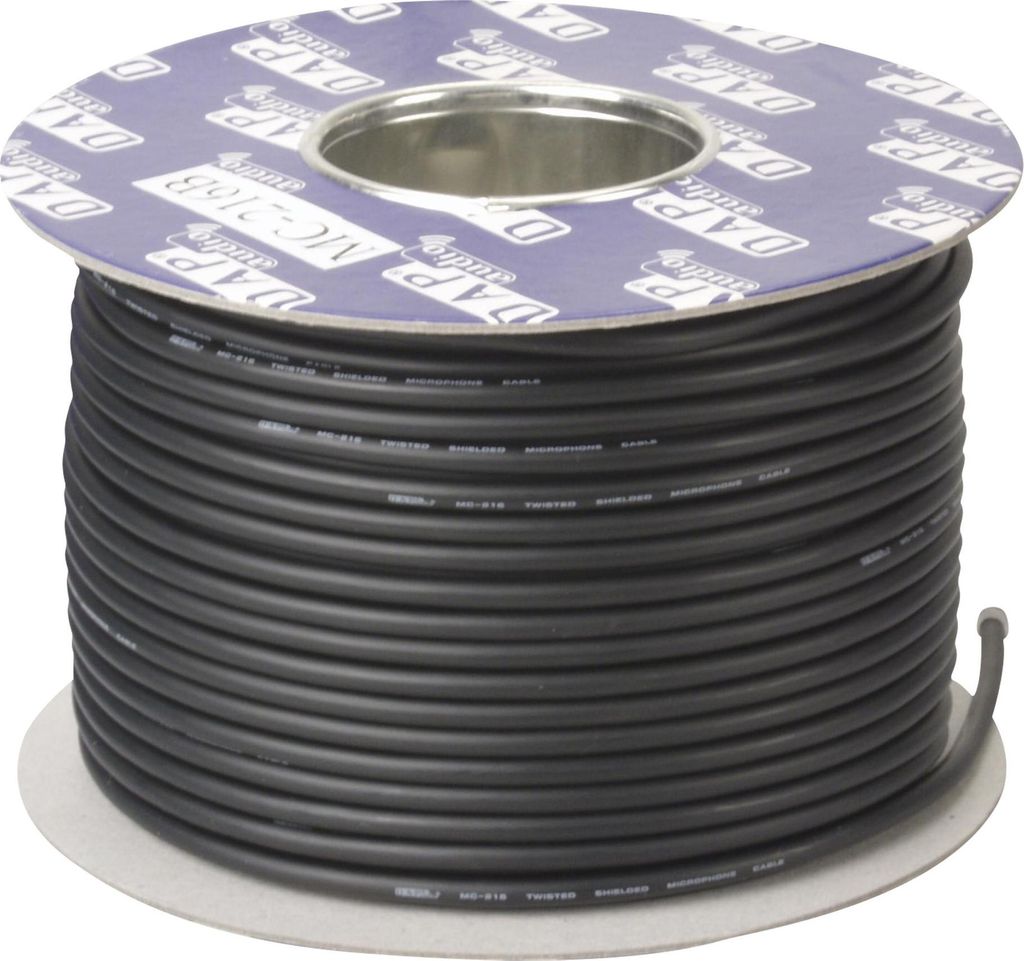 DAP LC-126 Schwarzes asymmetrisches Line-Kabel - 100-m-Rolle