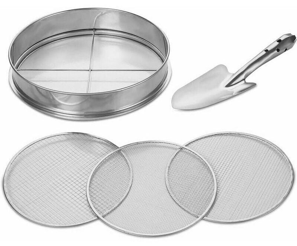 Gartensieb, 3-in-1-Erdsieb, Größen Ø 9 mm/6 mm/3 mm, Produktbild 