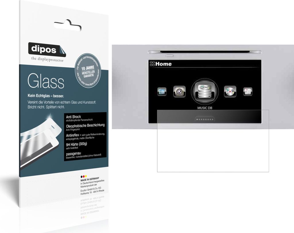 1x Schutzfolie für Cocktail Audio X50Pro matt - Anti-Shock 9H Folie dipos Glass Kunststoffglas