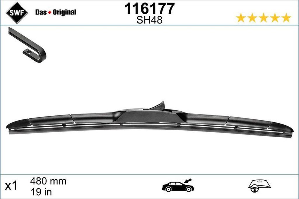 SWF DAS ORIGINAL Scheibenwischer Wischblatt für RENAULT Kadjar (HA, HL) 480mm
