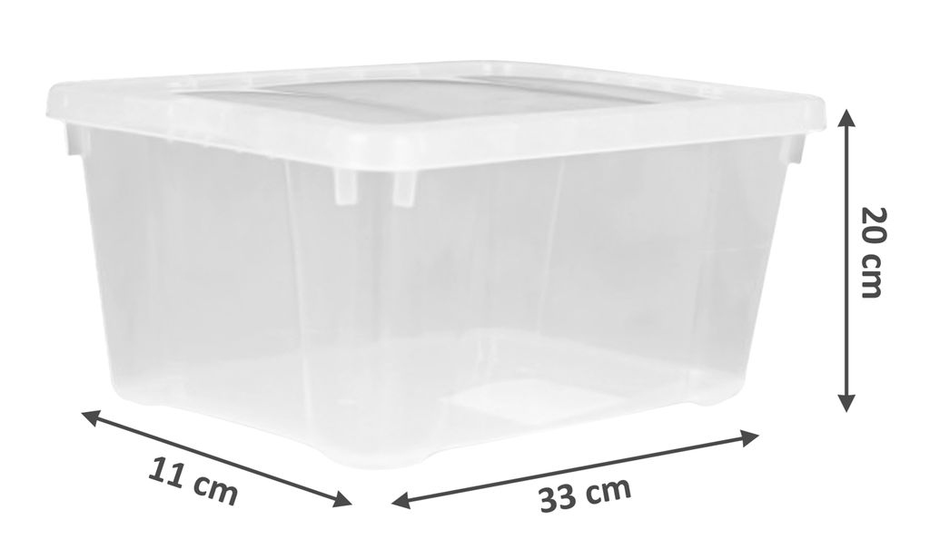 Aufbewahrungsbox 5er Set Klarsichtbox mit Deckel - transparent