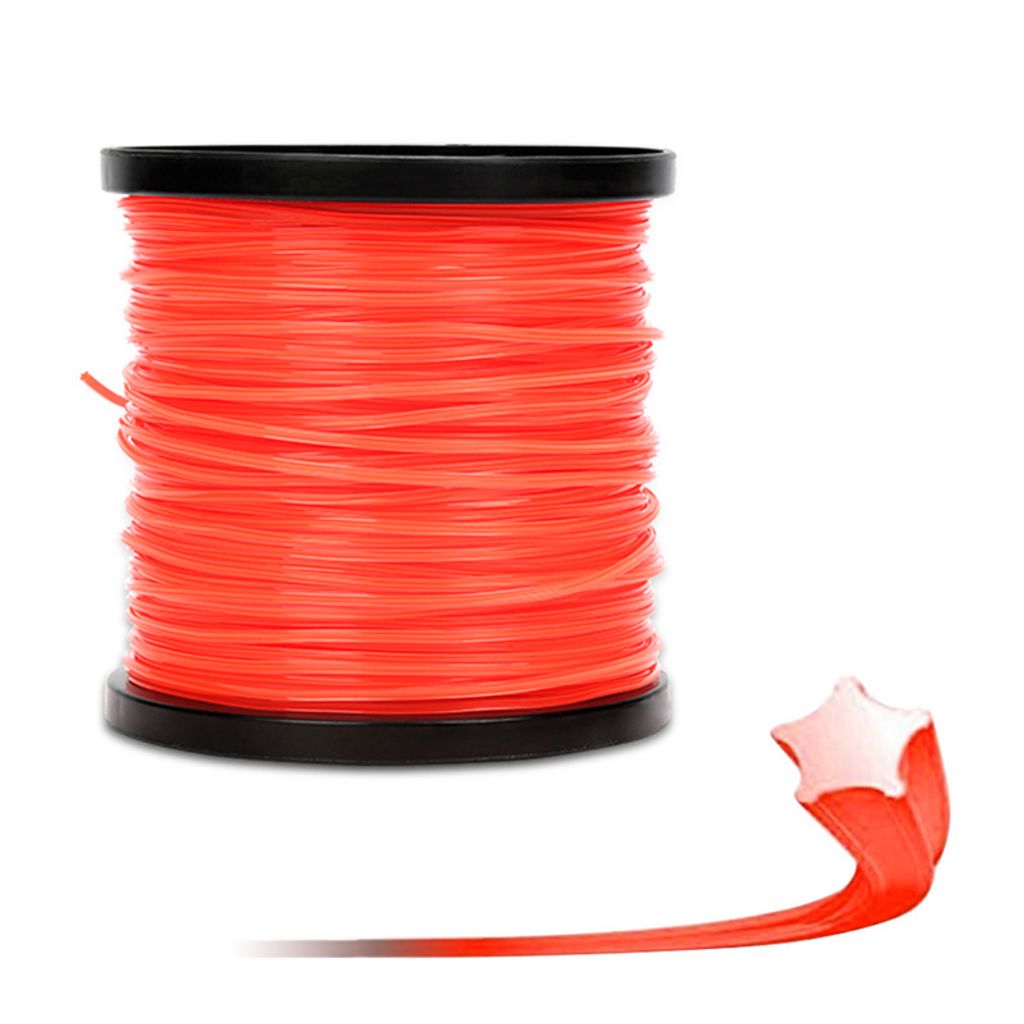 SWANEW Trimmerfaden Faden Durchmesser 100M Mähfaden für Motorsense Nylon Rolle Trimmer Orange Stern 2.4mm