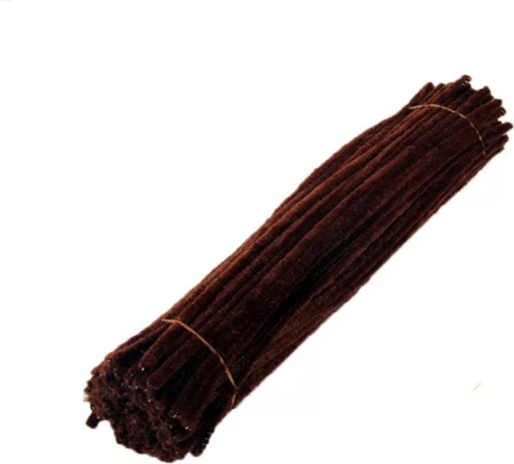 100pcs farbenfrohe Wollstock Eltern-Kind-Interaktion intellektuelle Entwicklung DIY Handwerk handgefertigte Blumensträuße-Dunkler Kaffee