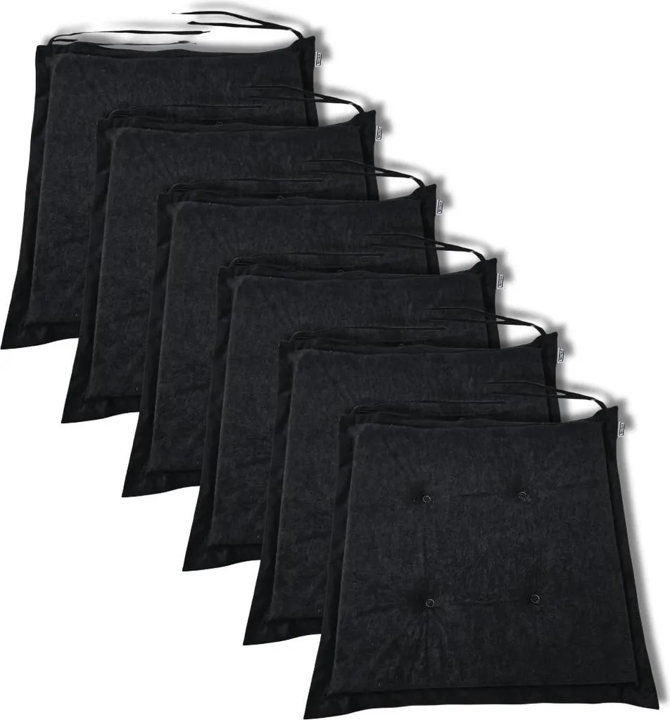 Set de 6 coussins d'assise 40x40 cm pour chaise de cuisine ou siège de bureau
