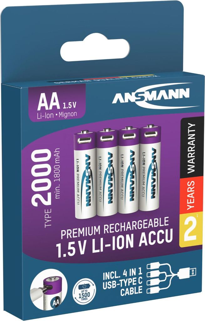 Ansmann 1312-0036 Haushaltsbatterie Wiederaufladbarer Akku Obrázok produktu 