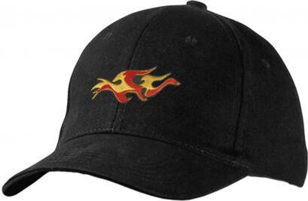 Baseballcap mit Einstickung - Emblem Feuer - 68466 schwarz