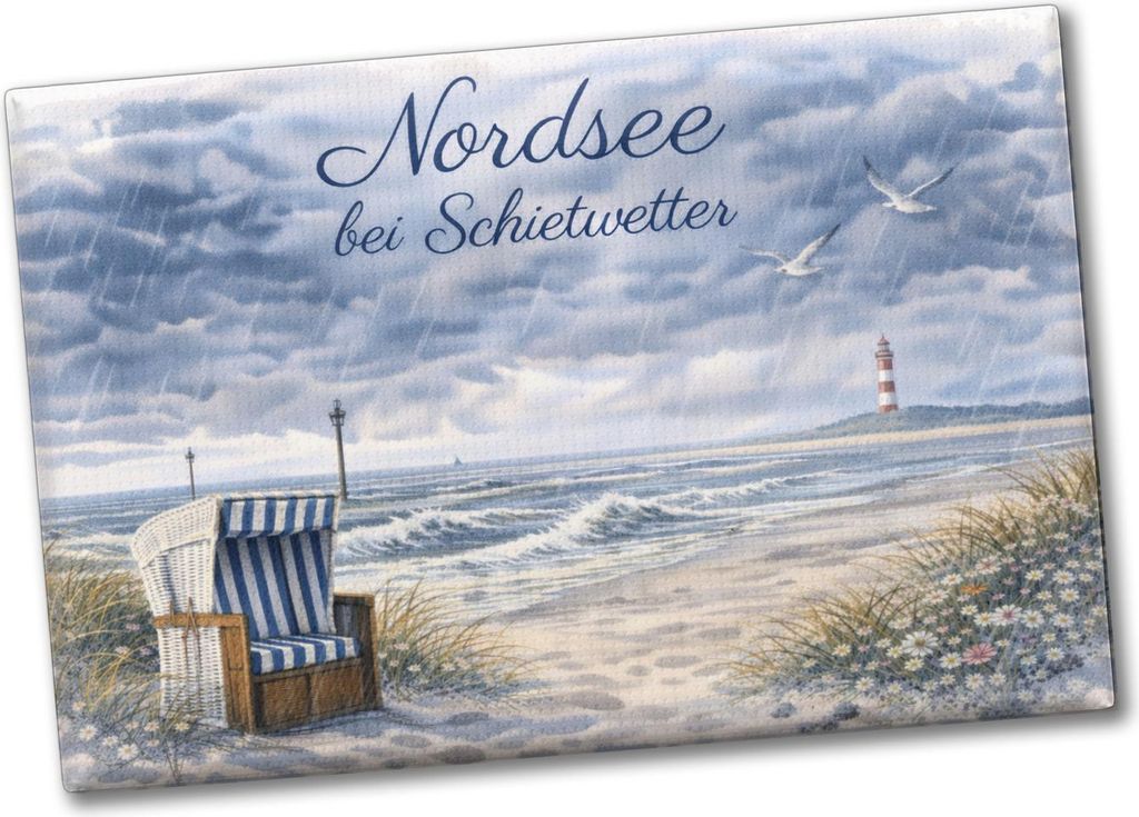 Küstenszene Nordsee bei Schietwetter Souvenir Souvenir Magnet
