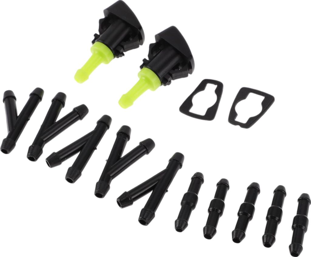 Windschutzscheibenwaschdüse für Chevrolet SSR 2003-2006 Vorne mit 5 Stück Y-Schlauchverbinder Auto 15878745 Schwarz, grüner Kunststoff 1 Set