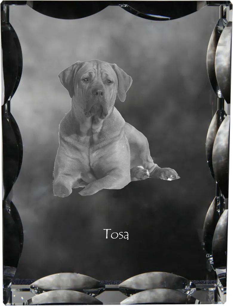 Art-Dog Tosa Inu in Cristallo - Lavorazione Artigianale Foto su Vetro