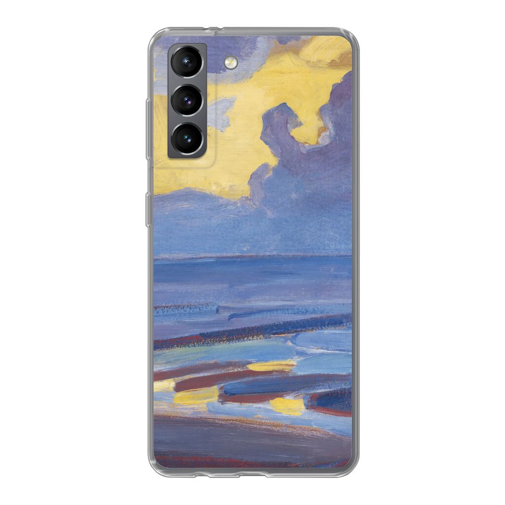 MuchoWow Handyhülle Schutzhülle Hülle für Samsung Galaxy S21 Am Meer - Piet Mondrian Silikon Softcase Handy Hülle - Softcase