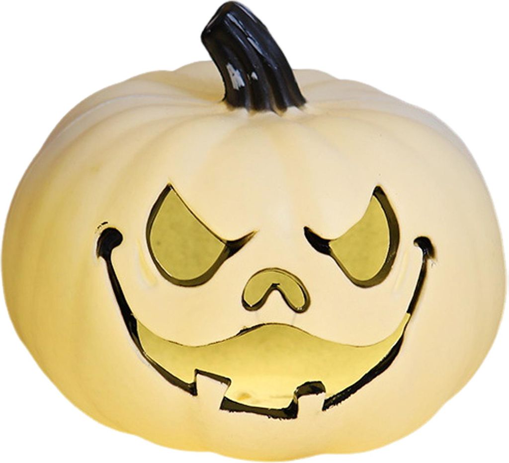 Halloween-Kürbislicht, gruselige geschnitzte Kürbislaterne aus Kunststoff, leuchtende Kürbisfigur für die Dekoration von Veranda und Zimmer im ...