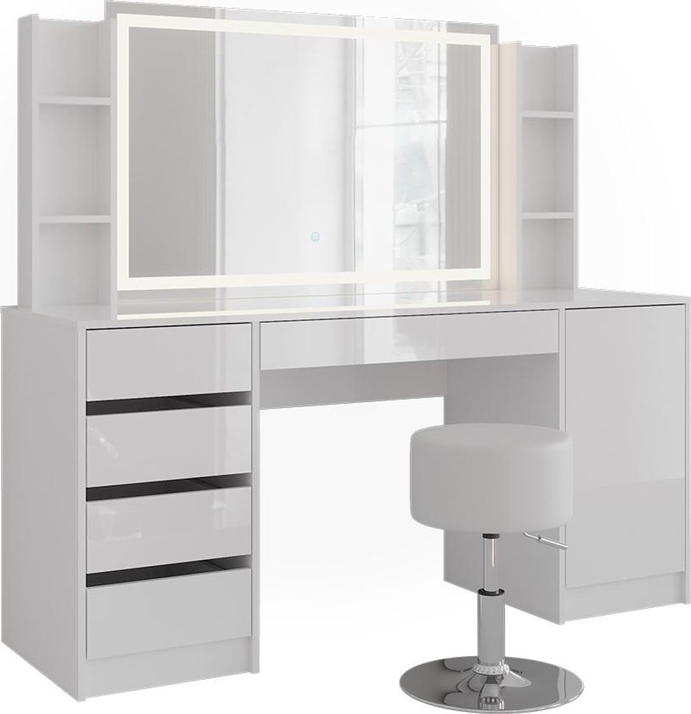 Schminktisch Vicco Sherry Weiß/Weiß Hochglanz 158.2 cm 5 Produktbild 