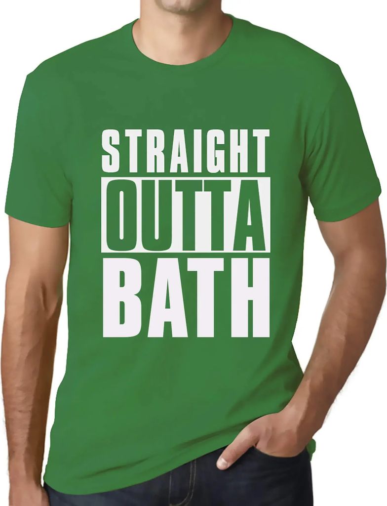 Herren Grafik T-Shirt Direkt aus dem Bad – Straight Outta Bath – Öko-Verantwortlich Vintage Jahrgang Kurzarm Lustige Druck Geburtstag Geschenk...