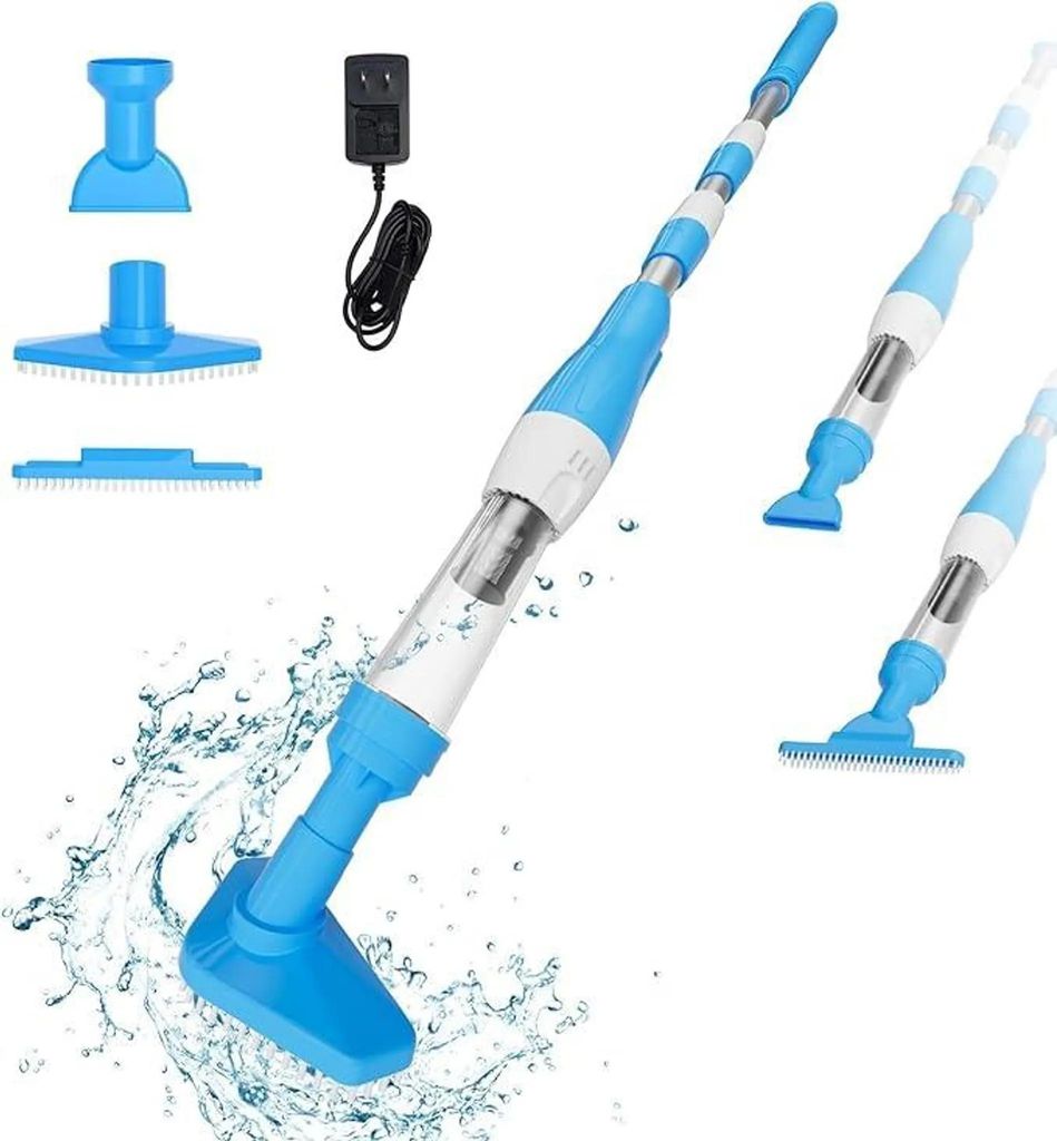 3-in-1 Kabelloser Poolstaubsauger | Wiederaufladbares Pool-Staubsauger-Set | Mit Filterelement Sonstiges Poolzubehör,für Sand und Schmutz,0.23l,Blau