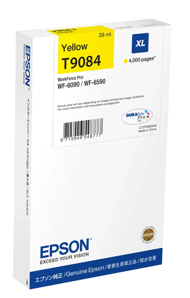 Cartuccia Epson T9084 XL Giallo C13T908440 | Originale per WorkForce Pro