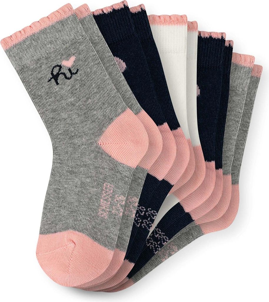 SCHIESSER Mädchen Socken, 5er Pack - "Legwear Kids", Muster, Baumwolmischung Grau 27-30