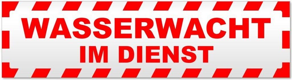 Kiwistar - Autoaufkleber - Rot - 20 x 5,3 cm - Wasserwacht im Dienst gestreift - Hinweis Aufkleber Sticker für Auto, Kfz, Fahrrad, PKW, LKW