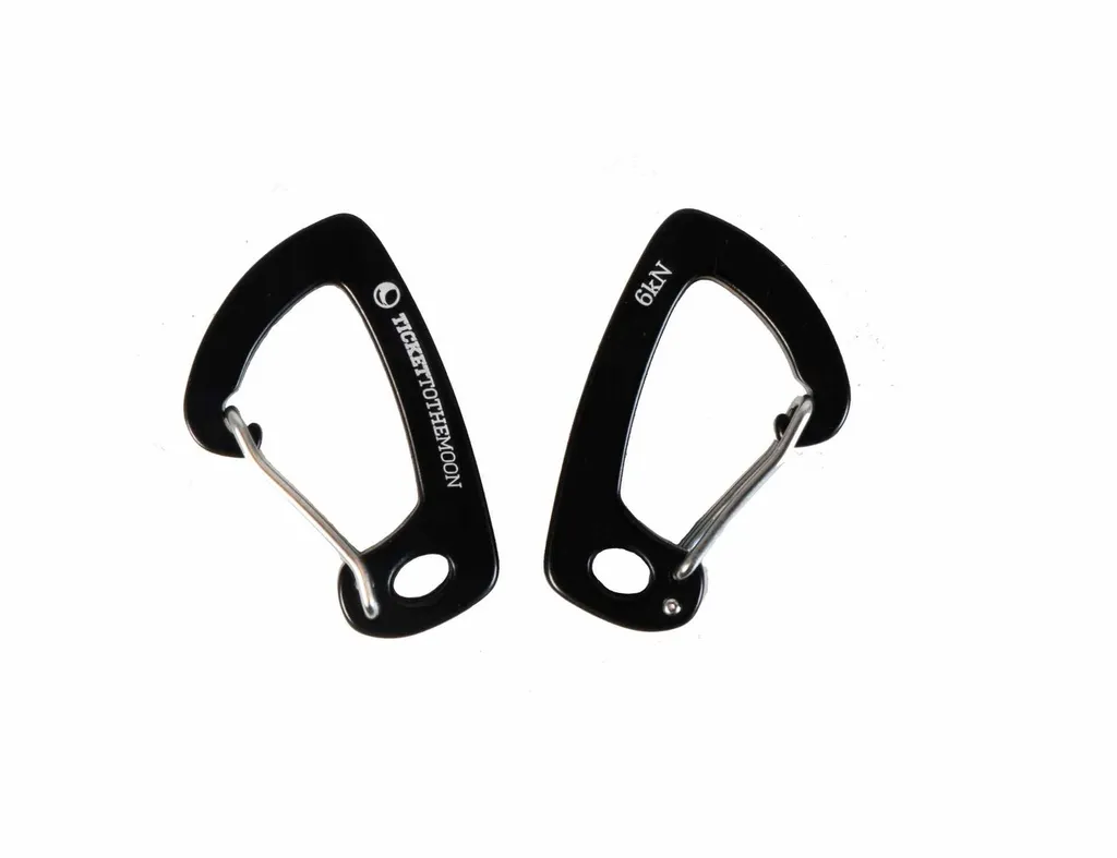 Mousqueton 6kN haute résistance en aluminium noir - Lot de 2 g