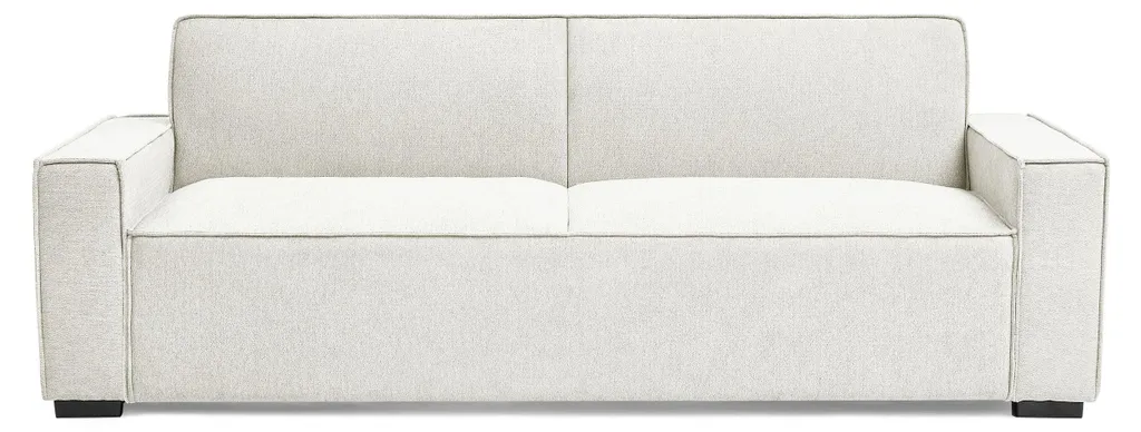 Canapé convertible clic-clac 3 places Pikado tissu effet lin beige