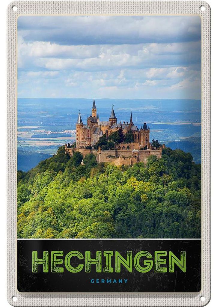 Blechschild Reise 20x30cm Hechingen Aussicht Burg Hohenzollener