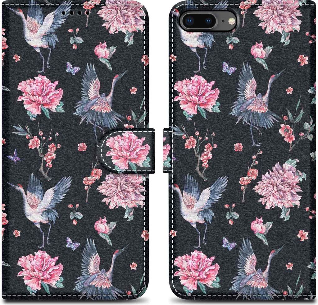 Cadorabo Schutzhülle für Apple iPhone 7 PLUS / 7S PLUS / 8 PLUS Hülle Design Schwarz Handyhülle Schutzhülle Etui
