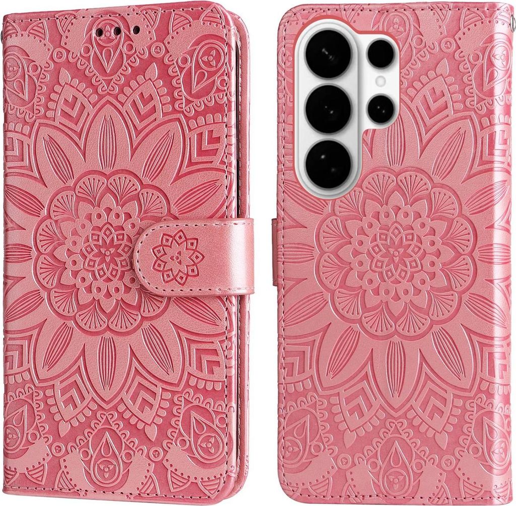 Mobigear Sunflower Samsung Galaxy S26 Ultra Hülle Klapphülle Geldbörse - Roségold