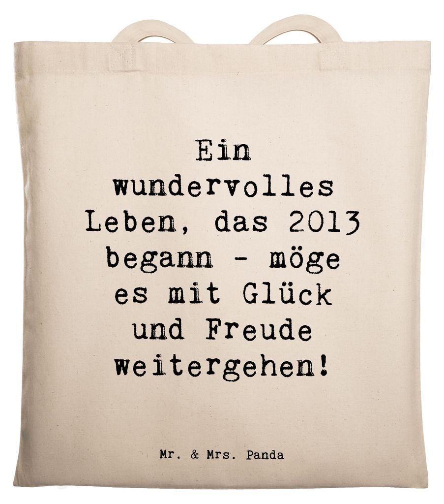 Mr. & Mrs. Panda Beutel Spruch 2013 Geburtstag Wundervoll - Weiß - Geschenk, Tasche, Tragetasche, Happy Birthday, Jutebeutel, Geburtstagsgeschenk,...