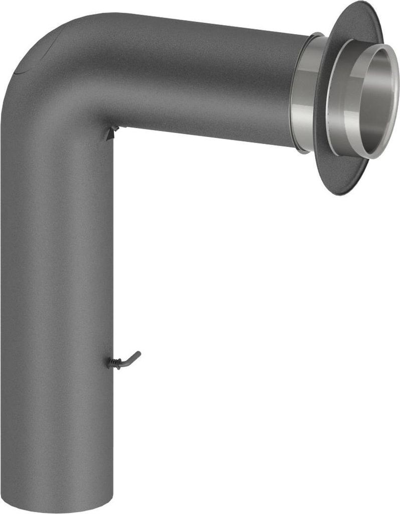 Ø 200 mm Ofenrohrset gezogen - mit Tür und Drosselklappe - gussgrau