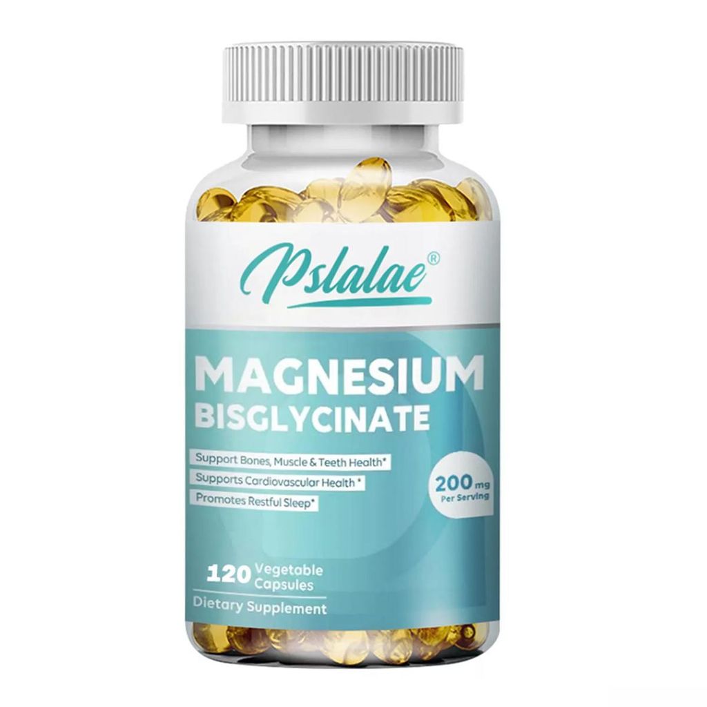 Magnesium Bisglycinate 200 mg (120 Kapseln) Nahrungsergänzungsmittel, Muskeln, Knochen, Herz, Schlaf