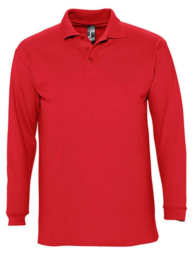 SOLS - "Winter II" Poloshirt für Herren/Damen Uni Langärmlig LT2556 (3XL) (Rot)