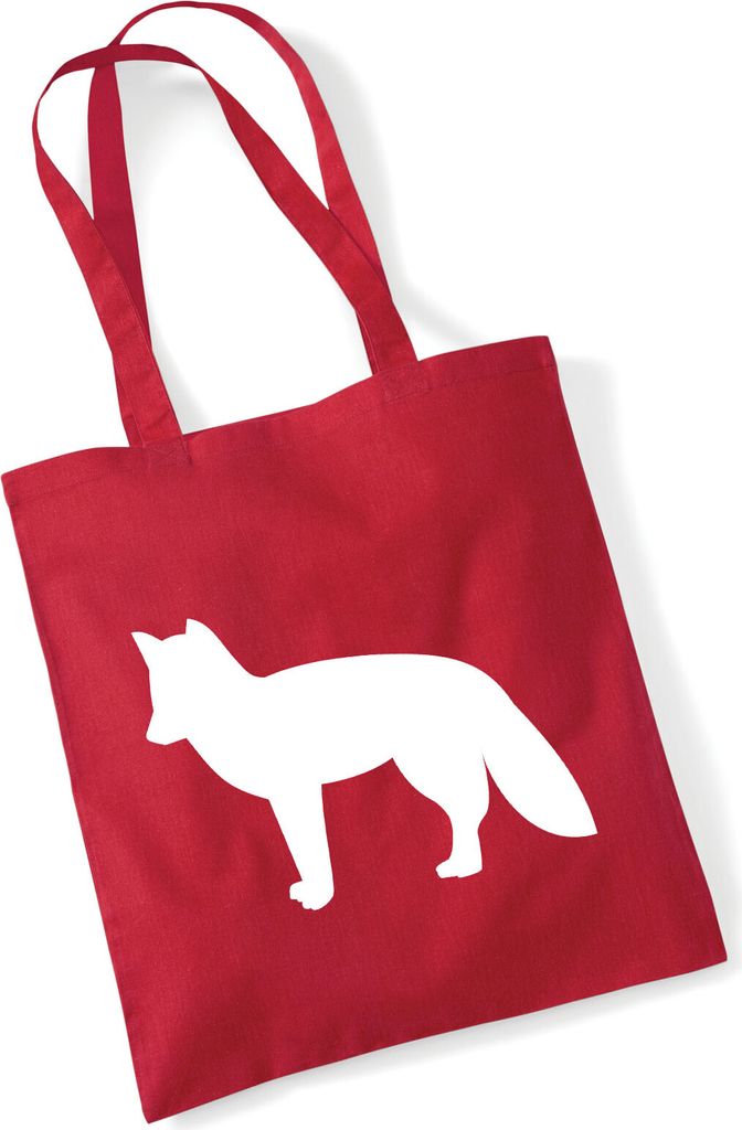 Huuraa Jutebeutel Fuchs Silhouette 10 Liter Classic Red Baumwolle Tasche Geschenkidee