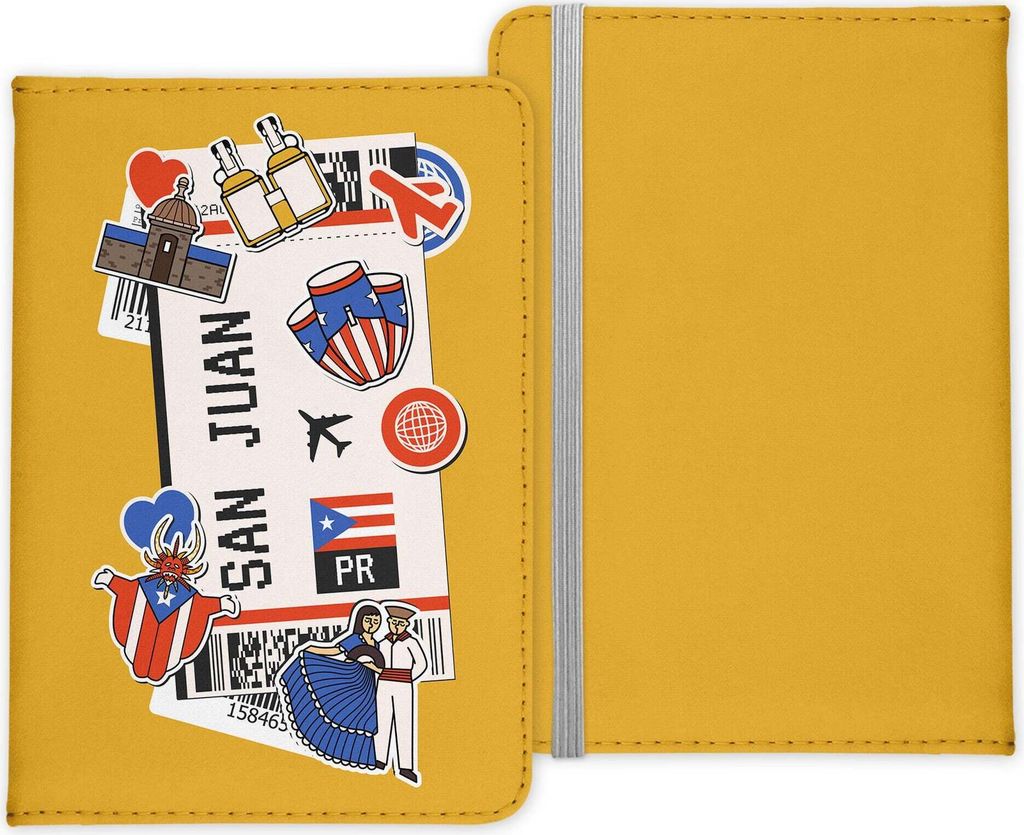 22Feels San Juan Souvenir Reisepasshülle Organizer Reisen Gadgets Puerto Rico USA Vereinigte Staaten Urlaub Kunst-Leder Etui Cover Frauen Männer ...