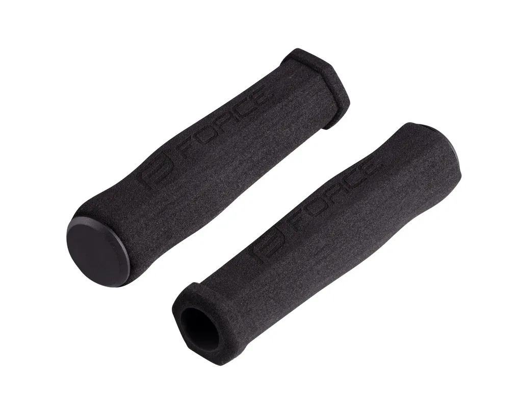 Grips de vélo FORCE en mousse rigide noire, accessoires pour cyclisme