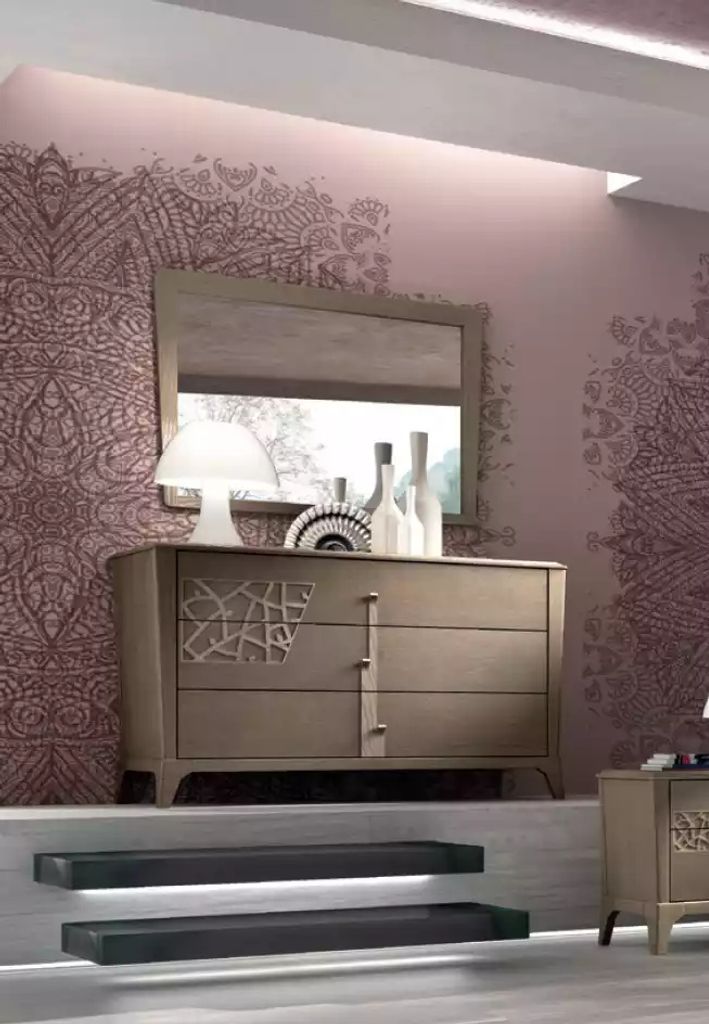 Kommode Spiegel Neu Luxus Komplettes Schlafzimmer Set Sideboard braun 2tlg