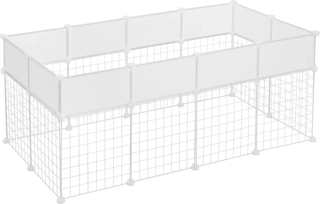 Enclos pour chiots intérieur extérieur - Parc de jeu blanc tout confort