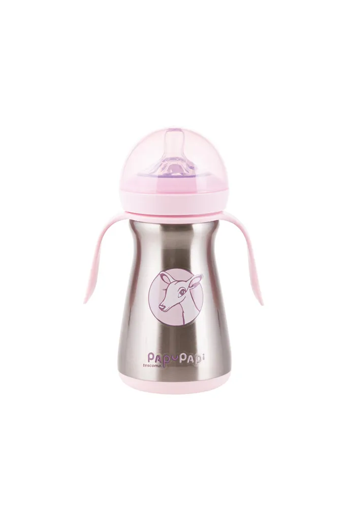 Gourde Isotherme Enfant Tescoma 200 ml Rose Petit Format Inoxydable