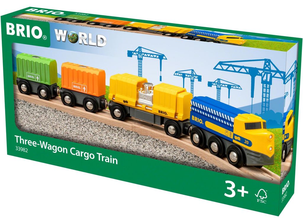 BRIO Three-Wagon Cargo Train, Vláček, 0,3 rok/roky, Plast, Obrázek produktu 