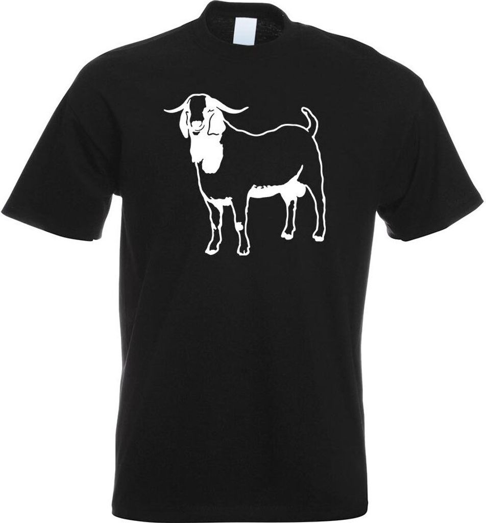Kiwistar - T-Shirt - schwarz - Hausziege Motiv 1- Ziegen Herren Funshirt Bedruckt Design Sprüche Spruch Motive - mit Motiv Bedruckt - Funshirt Des...
