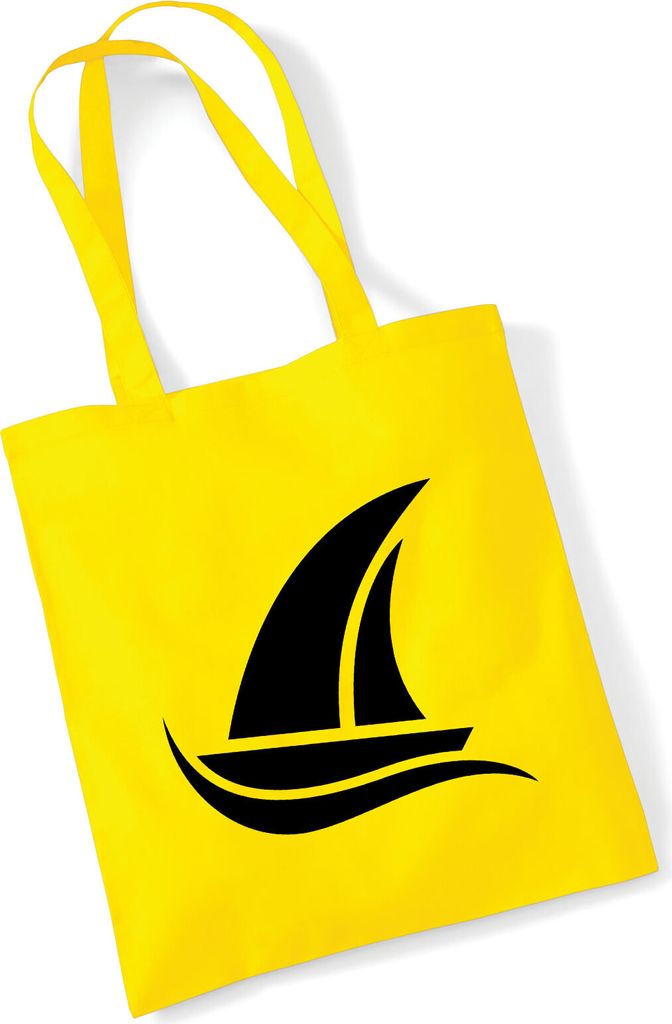 Huuraa Jutebeutel Segeln Segelboot 10 Liter Yellow Baumwolle Tasche Geschenkidee